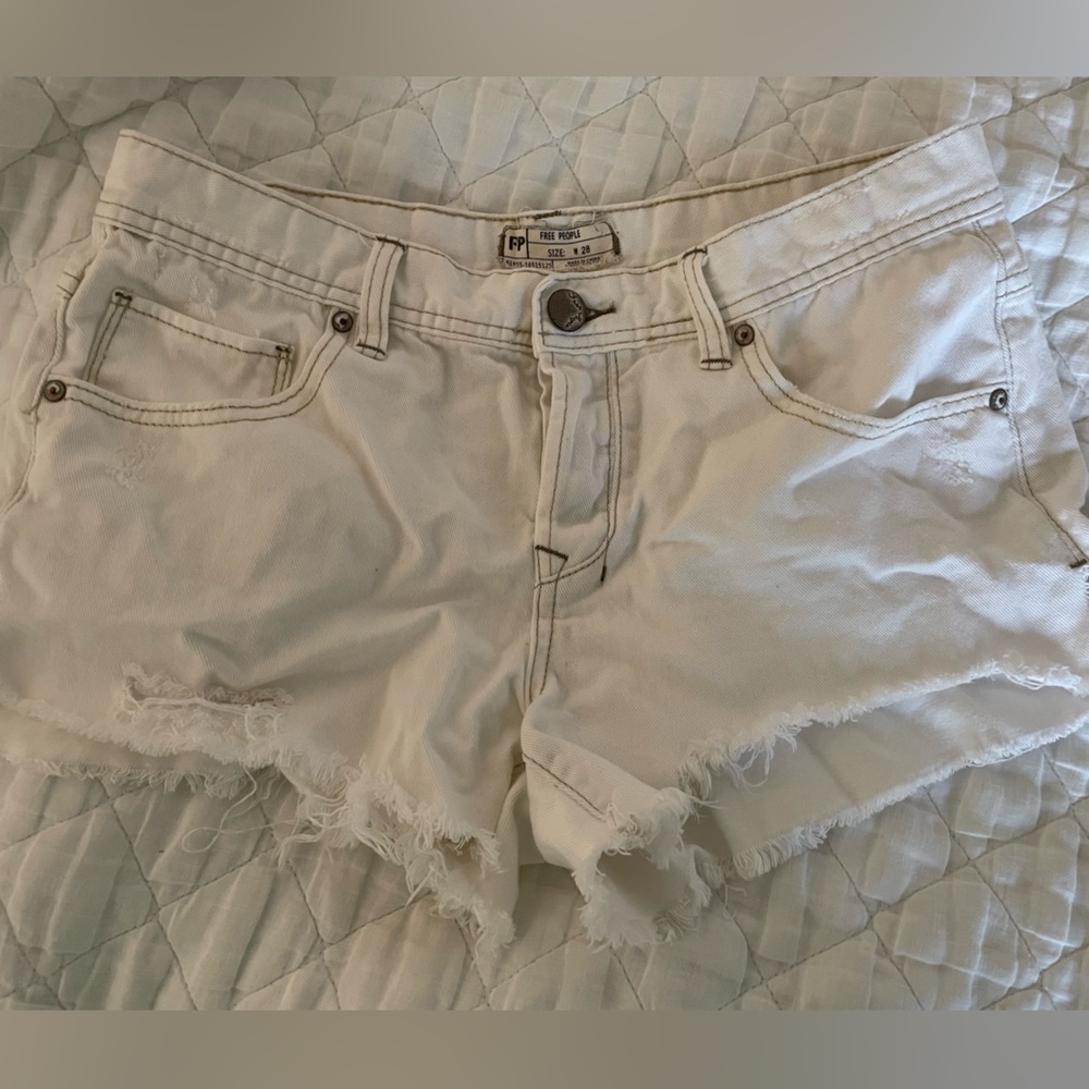 Free people Denim distressed shorts